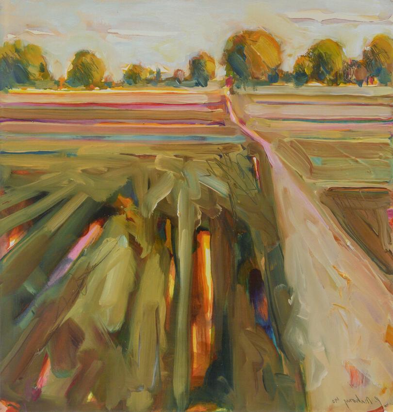 Pat Mahony, View Towards Road #1, 1996, oil on rag, Gift of the estate of 罗伯特。 & 珍妮特鲍威尔